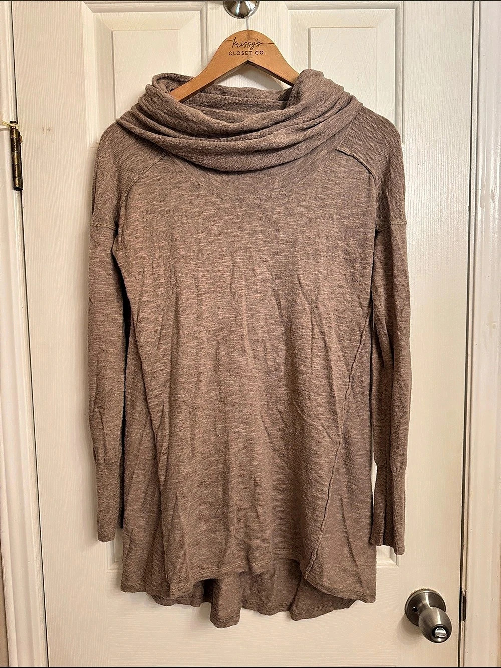 Ruby Moon Cowl Neck Tunic Brown Size Large